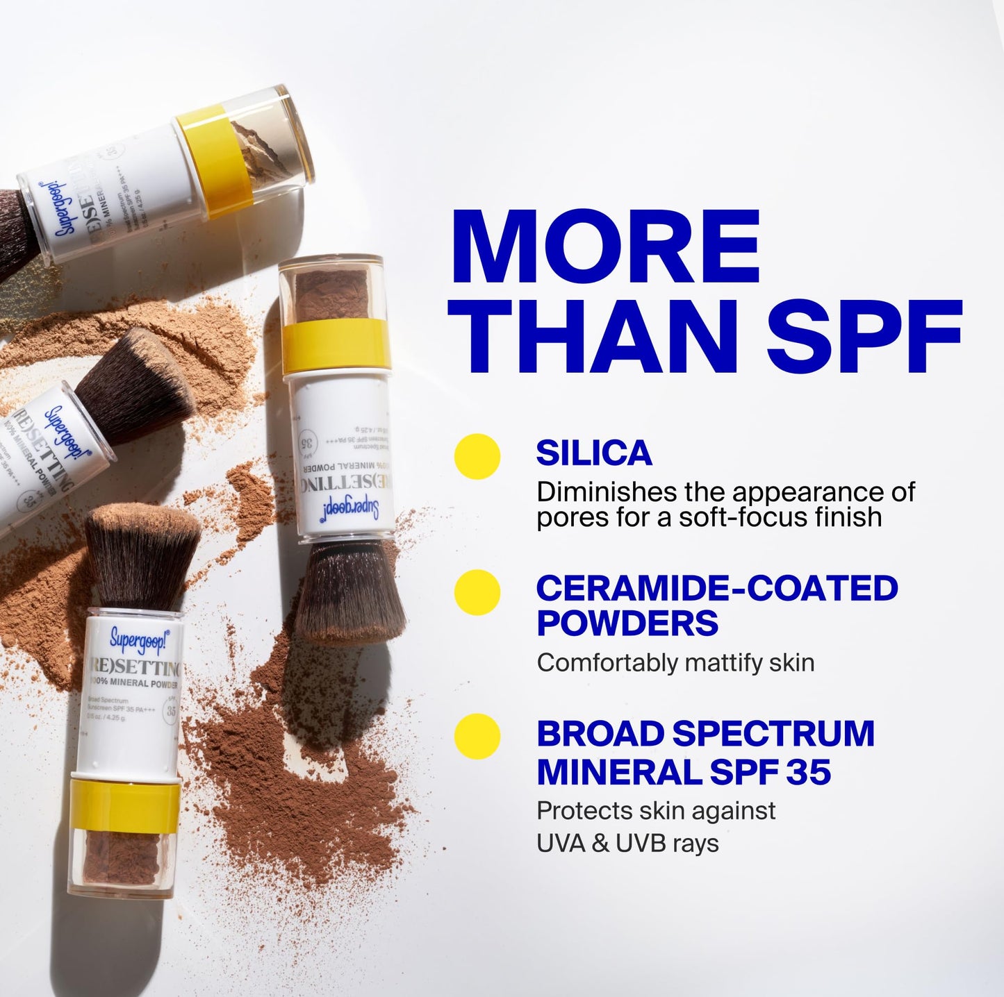 Supergoop! (Re)setting 100% Mineral Powder For Makeup, Translucent - 0.15 oz - Broad Spectrum SPF 35 PA+++ Sunscreen - With Ceramides, Olive Beauty & Personal Care Supergoop!