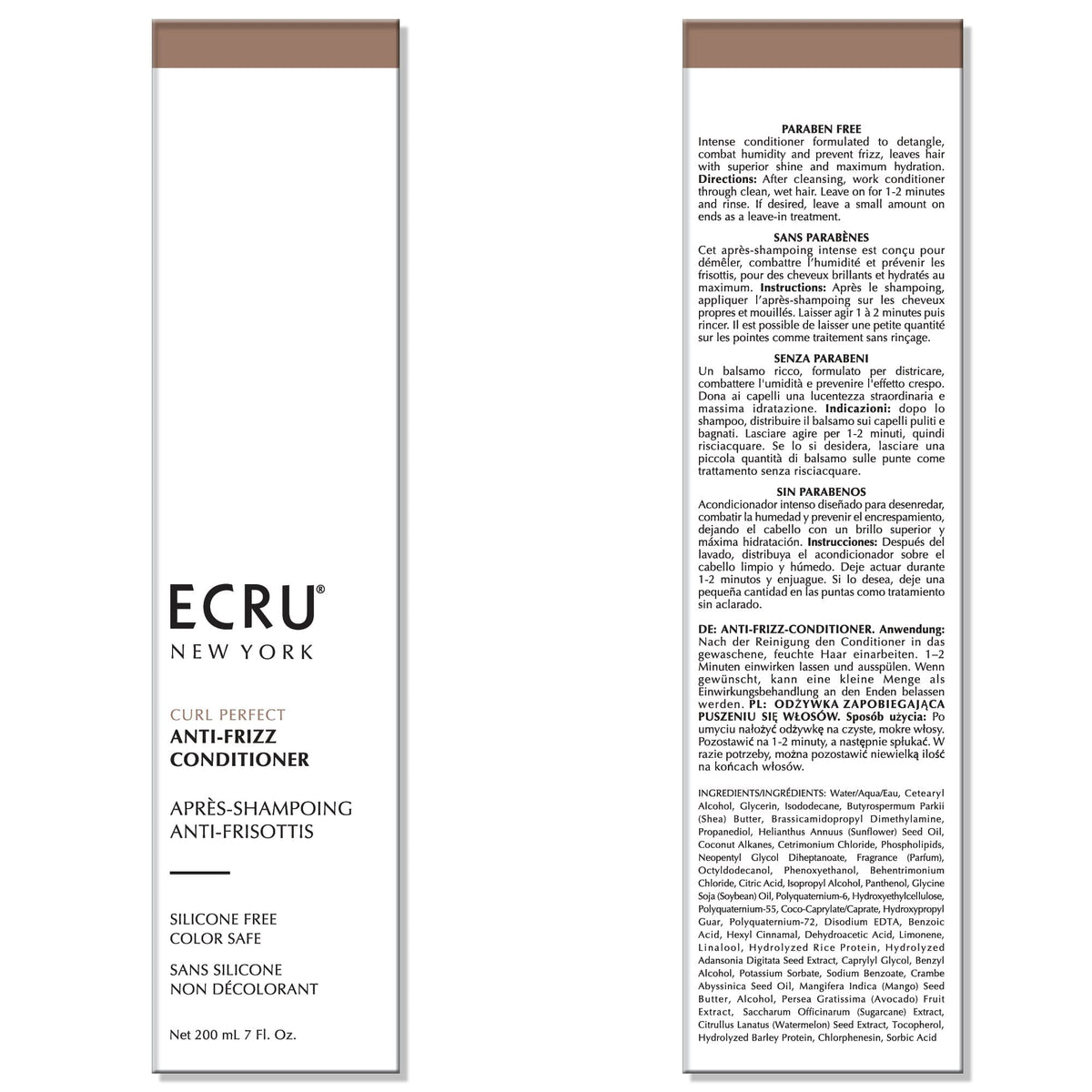 ECRU New York Curl Perfect Anti Frizz Conditioner, Curly Hair Conditioner, Anti Frizz Hair Products, 2o4z Beauty & Personal Care Ecru New York
