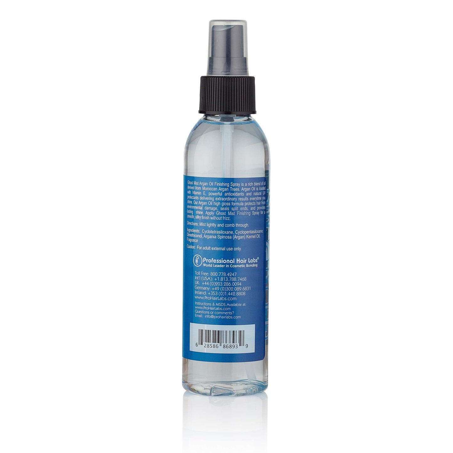Ghost Mist Argan Oil Finishing Hairspray - Anti Frizz and Smoothing with Heat Protectant - Textute Styling Hair Gloss for Hairpiece and Wigs (6oz) Beauty & Personal Care Professional Hair Labs