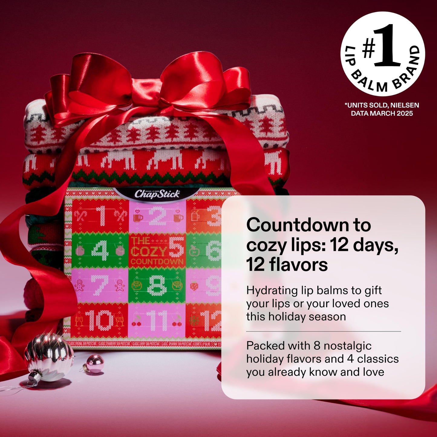 ChapStick Advent Calendar 2025 - Cozy Countdown to Christmas, Variety 12-Pack Lip Balm Gift Set, Holiday Gifts for Women, Men, Teens, Coworkers Beauty & Personal Care ChapStick