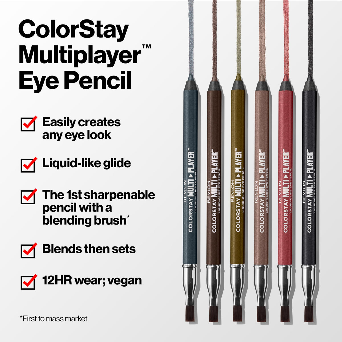 REVLON ColorStay Multiplayer Liquid-Glide Eye Pencil, Multi-Use Makeup With Blending Brush, Blends Then Sets, Creamy Texture, Waterproof Beauty & Personal Care REVLON