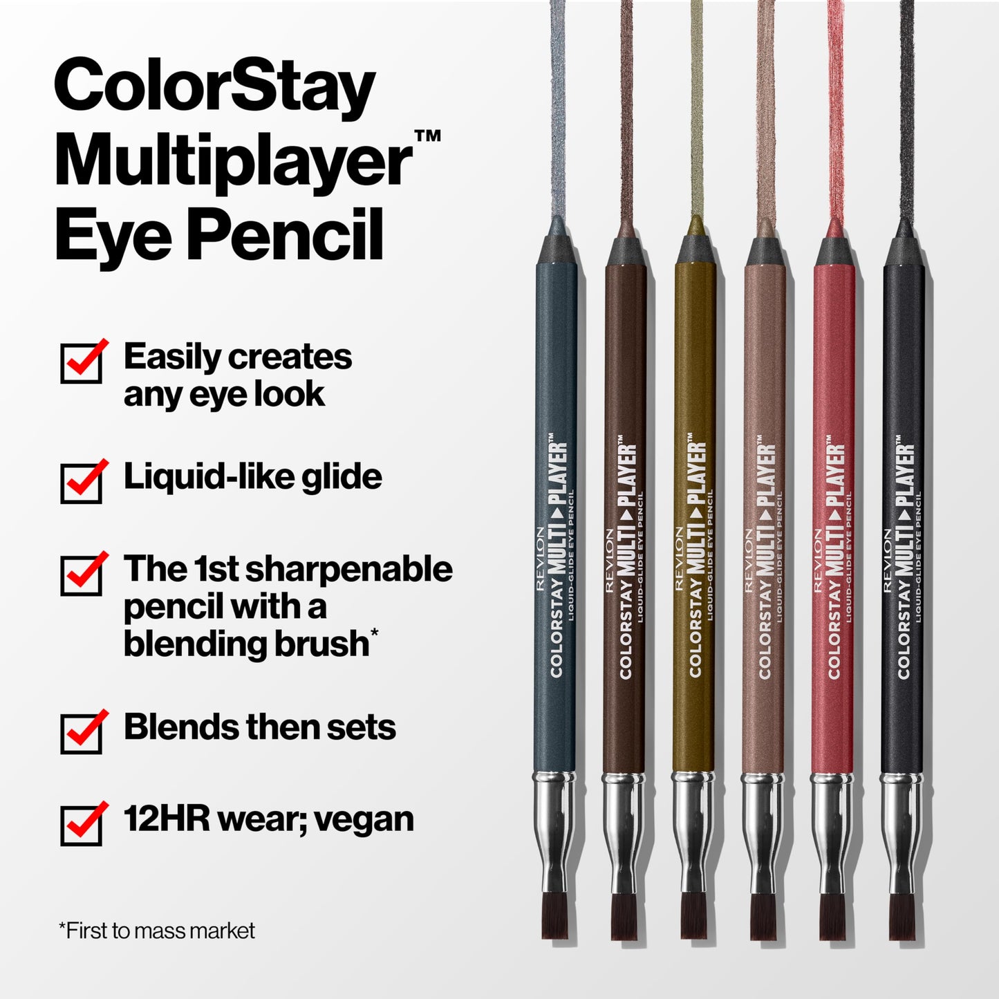 REVLON ColorStay Multiplayer Liquid-Glide Eye Pencil, Multi-Use Makeup With Blending Brush, Blends Then Sets, Creamy Texture, Waterproof Beauty & Personal Care REVLON