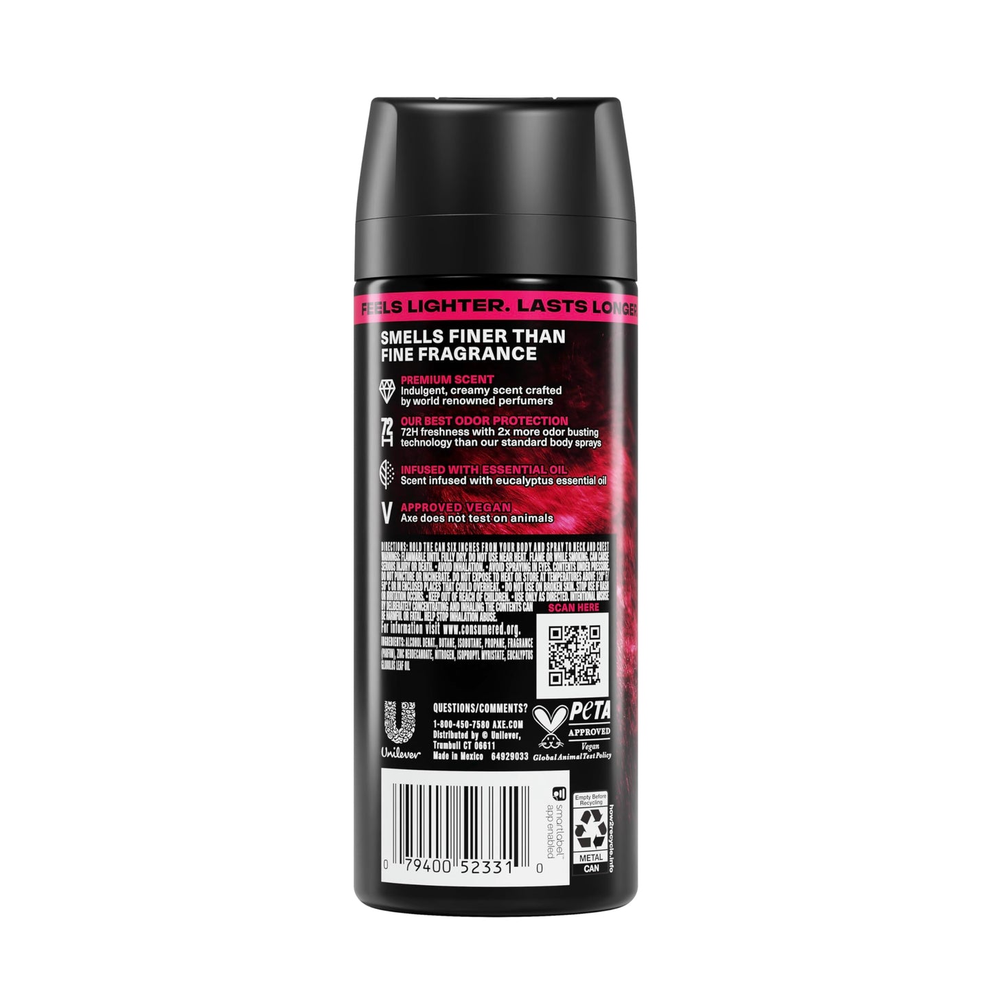 AXE Fine Fragrance Collection Body Spray Cherry Spritz 72 Hour Freshness Aluminum Free 2.9 oz Beauty and Personal Care AXE