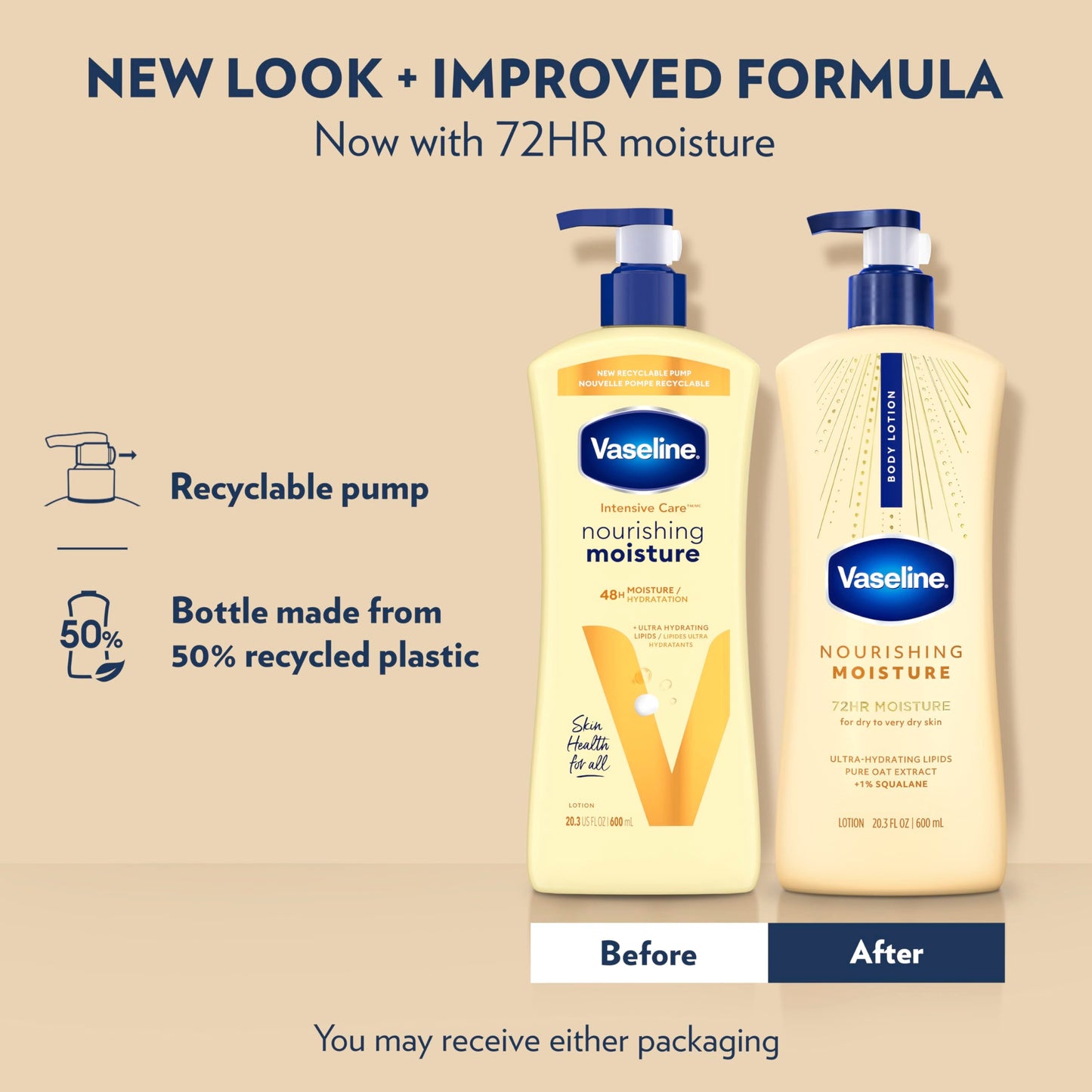 Vaseline Nourishing Moisture Nourishing Moisture Body Lotion for Dry Skin, Made with Ultra-Hydrating Lipids + Pure Oat Extract for Nourished Beauty & Personal Care Vaseline