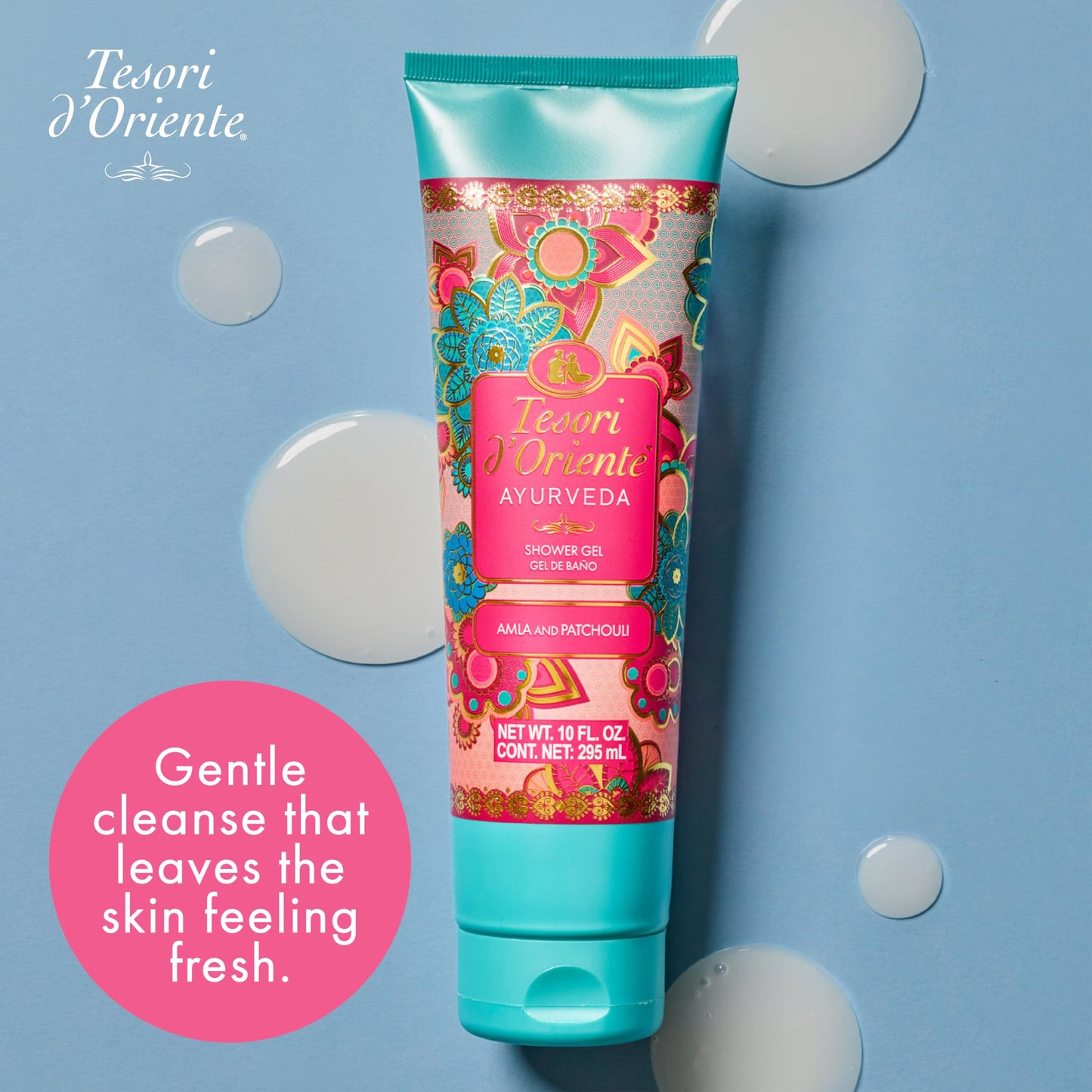 Tesori d’Oriente Ayurveda Shower Gel, 2.53 fl oz Travel Size, Gentle, Hydrating Body Wash with Amla Oil & Vitamin-E, Warm Aromatic Patchouli Scent, No Beauty & Personal Care Tesori d'Oriente