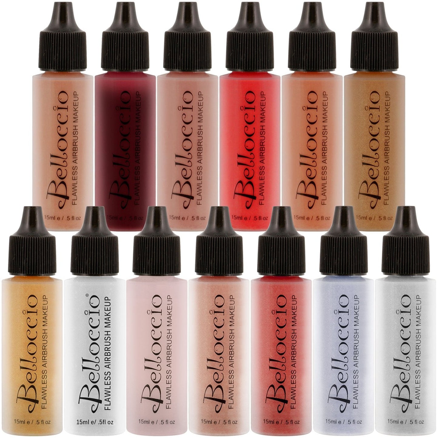 Belloccio Master Set of All 13 Blush, Bronzer & Shimmer Color Shades within Belloccio's Professional Flawless Airbrush Makeup Product Line (13 Beauty & Personal Care Belloccio