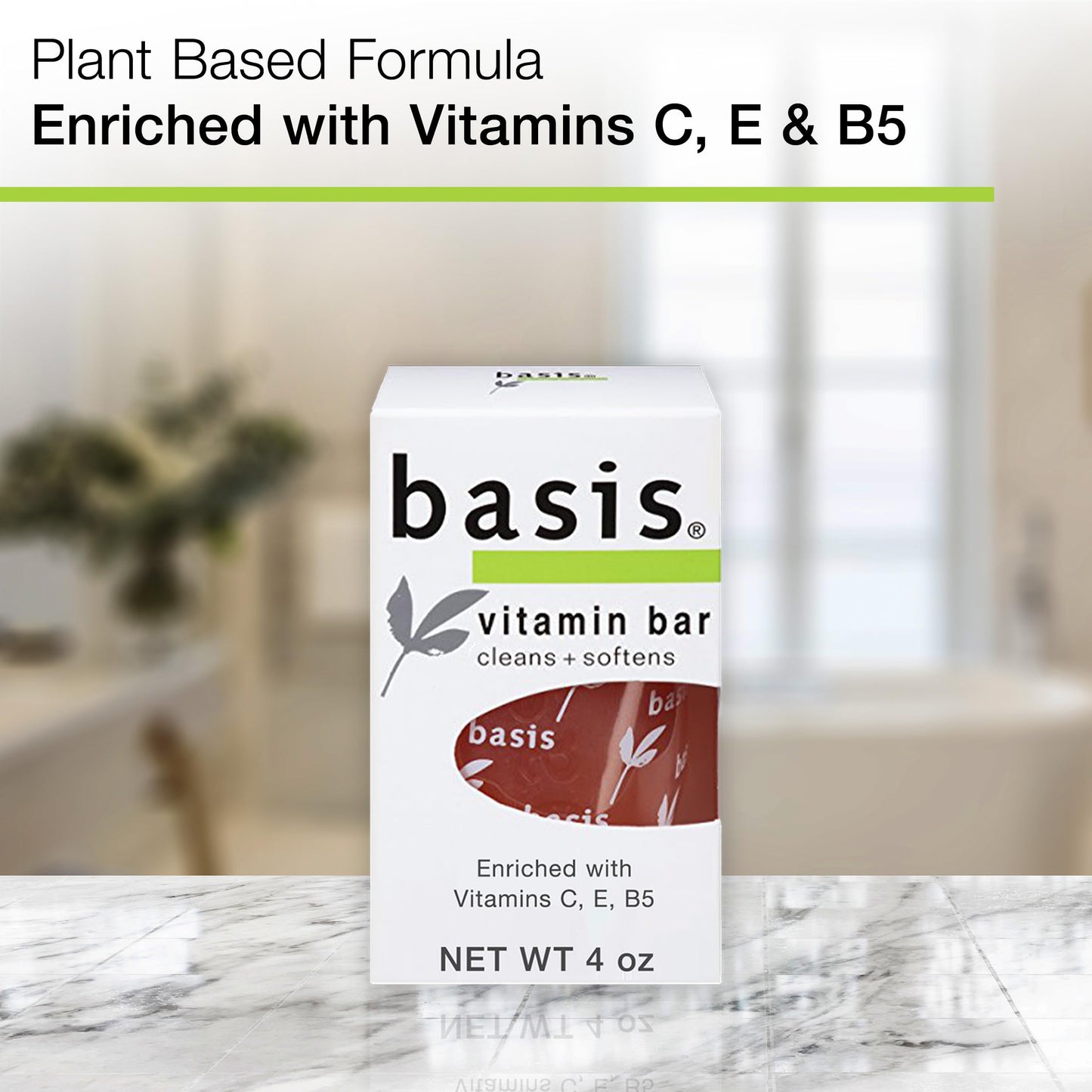 Basis Vitamin Bar Soap for Body, Hands and Face, Natural Soap Bar for All Skin Types with Vitamin C, E and B5, 4 Oz, Pack of 6 Beauty & Personal Care Basis