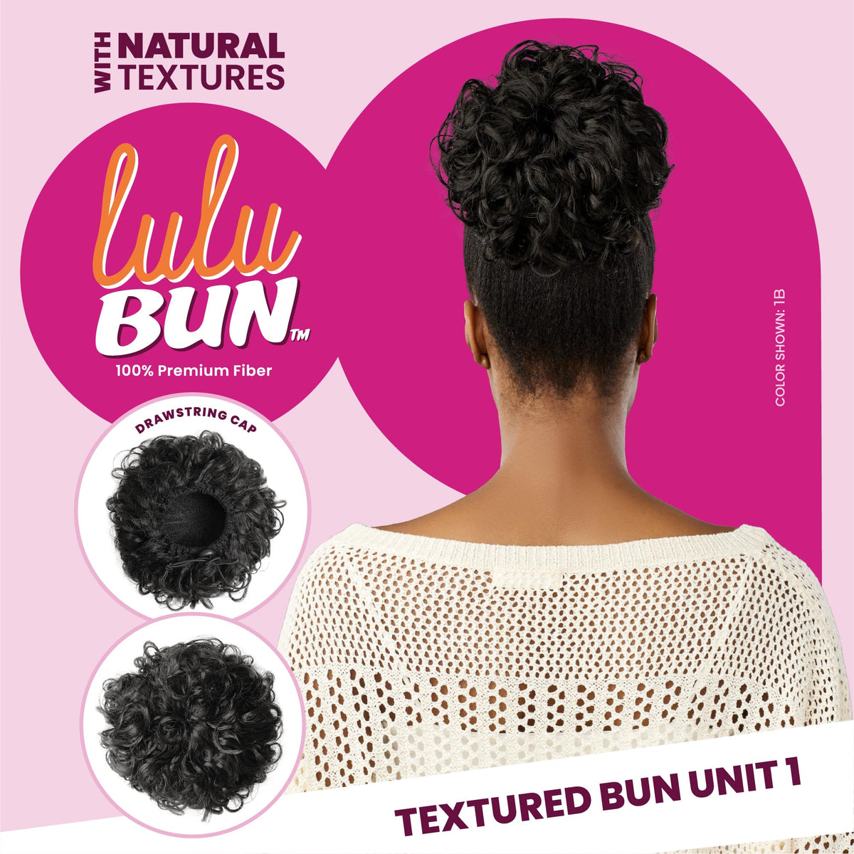 Sensationnel Lulu Bun Hair Extensions-Textured Bun Unit 1,M44