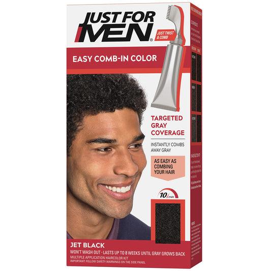 Just For Men Easy Comb-In Color Mens Hair Dye, Easy No Mix Application with Comb Applicator - Jet Black, A-60, Pack of 1 Beauty & Personal Care Just for Men