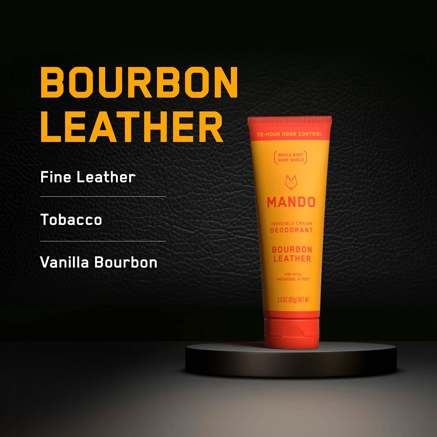 Mando Whole Body Deodorant For Men - Invisible Cream - 72 Hour Odor Control - Aluminum Free, Baking Soda Free, Skin Safe - 3 Ounce Tube (Bourbon Beauty and Personal Care Mando