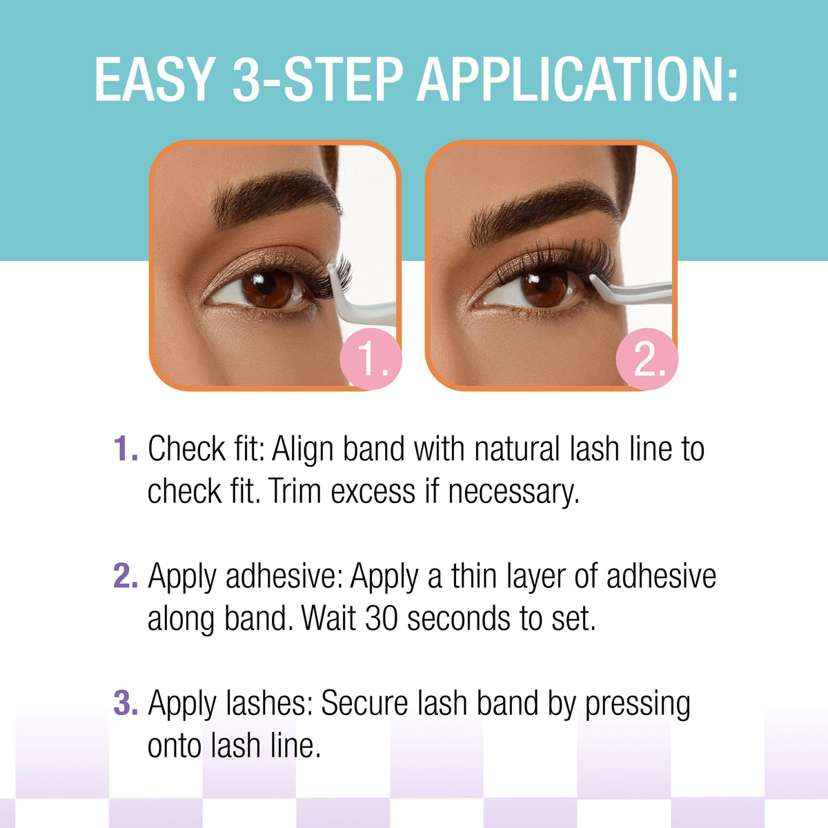 Ardell Winks Self Adhesive Eyelashes - Jewel Style, Press on Lashes No Glue Needed, Stick On Lashes with Black Band Eyeliner Effect for Eyelashes