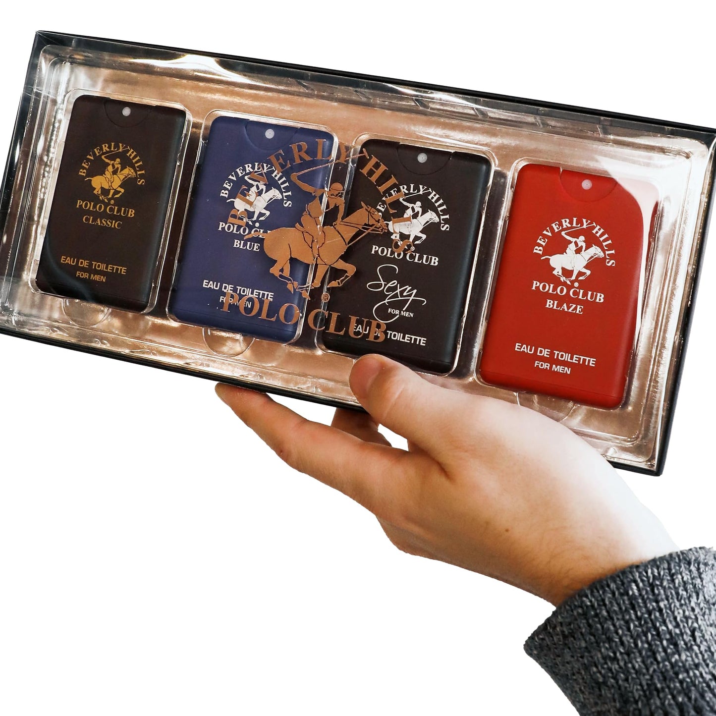 Beverly Hills Polo Club Pocket Size Collection, 4 Piece Cologne Gift Set for Men, Pack of 1,0.68 fluid_ounces Beauty & Personal Care Beverly Hills Polo Club