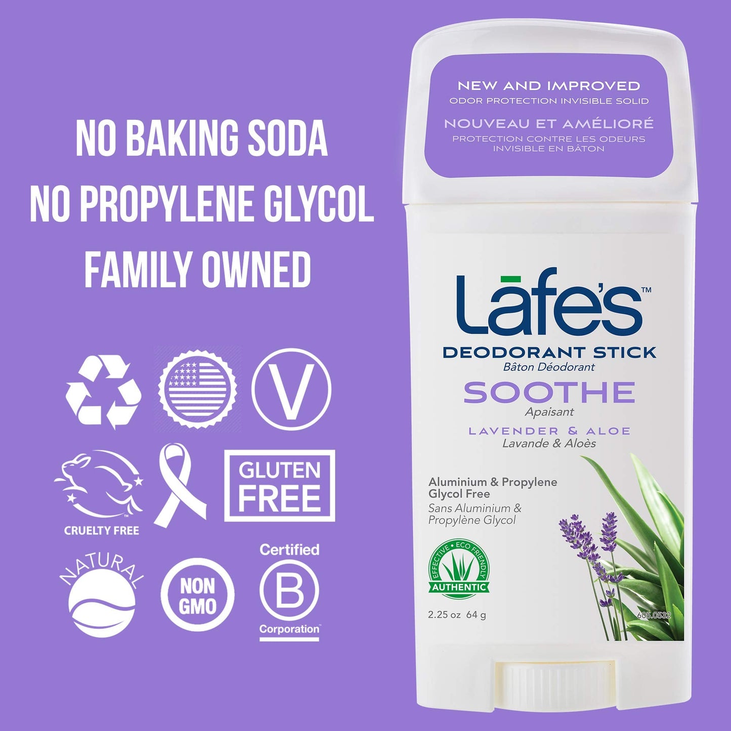 LAFE'S NATURAL BODY CARE DEOD,Twist-Stick,Lavender, 2.5 OZ Beauty and Personal Care Lafe's Natural Body Care
