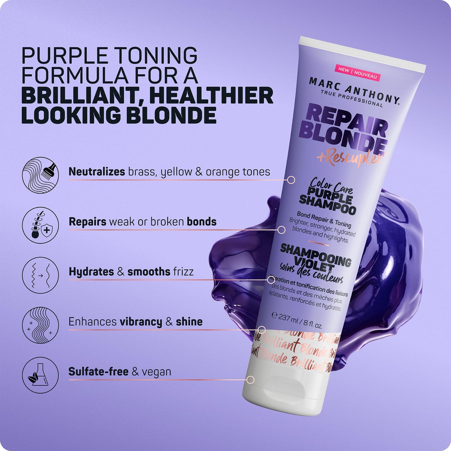 Marc Anthony Repair Blonde Purple Shampoo and Conditioner Set Beauty & Personal Care Marc Anthony
