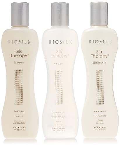 BioSilk Silk Therapy Trio Gift Set: Silk Infused Shampoo, Conditioner & Serum for All Hair Types, Restores & Maintains Hair Health, Paraben & Sulfate Beauty & Personal Care BioSilk