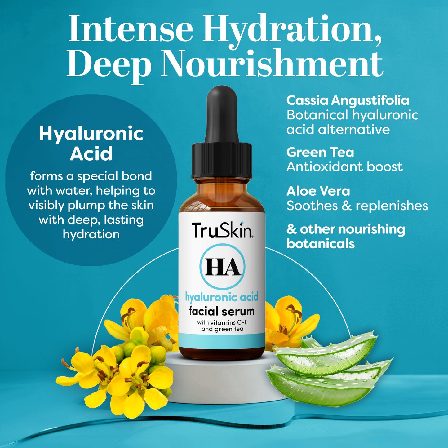 TruSkin Hyaluronic Acid Serum for Face - 7 Ultra-Hydrating Ingredients - Moisturizing & Plumping Facial Serum for Smooth, Healthy-Looking Skin, 2 Fl Beauty & Personal Care TruSkin