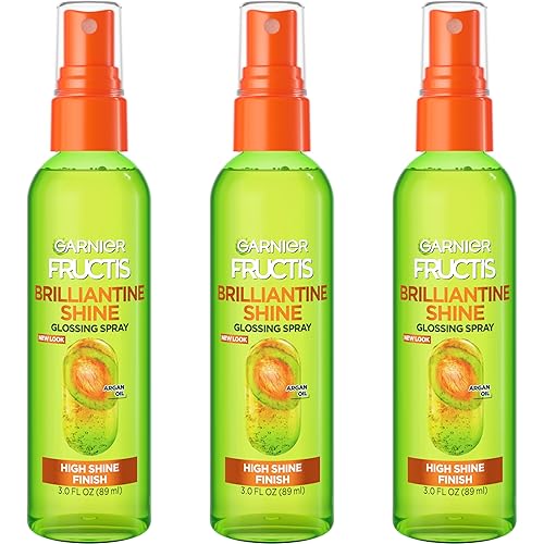 Garnier Fructis Style Brilliantine Shine Glossing Spray for High Shine Finish, Argan Oil, 3 Fl Oz, 3 Count (Packaging May Vary) Beauty & Personal Care Garnier