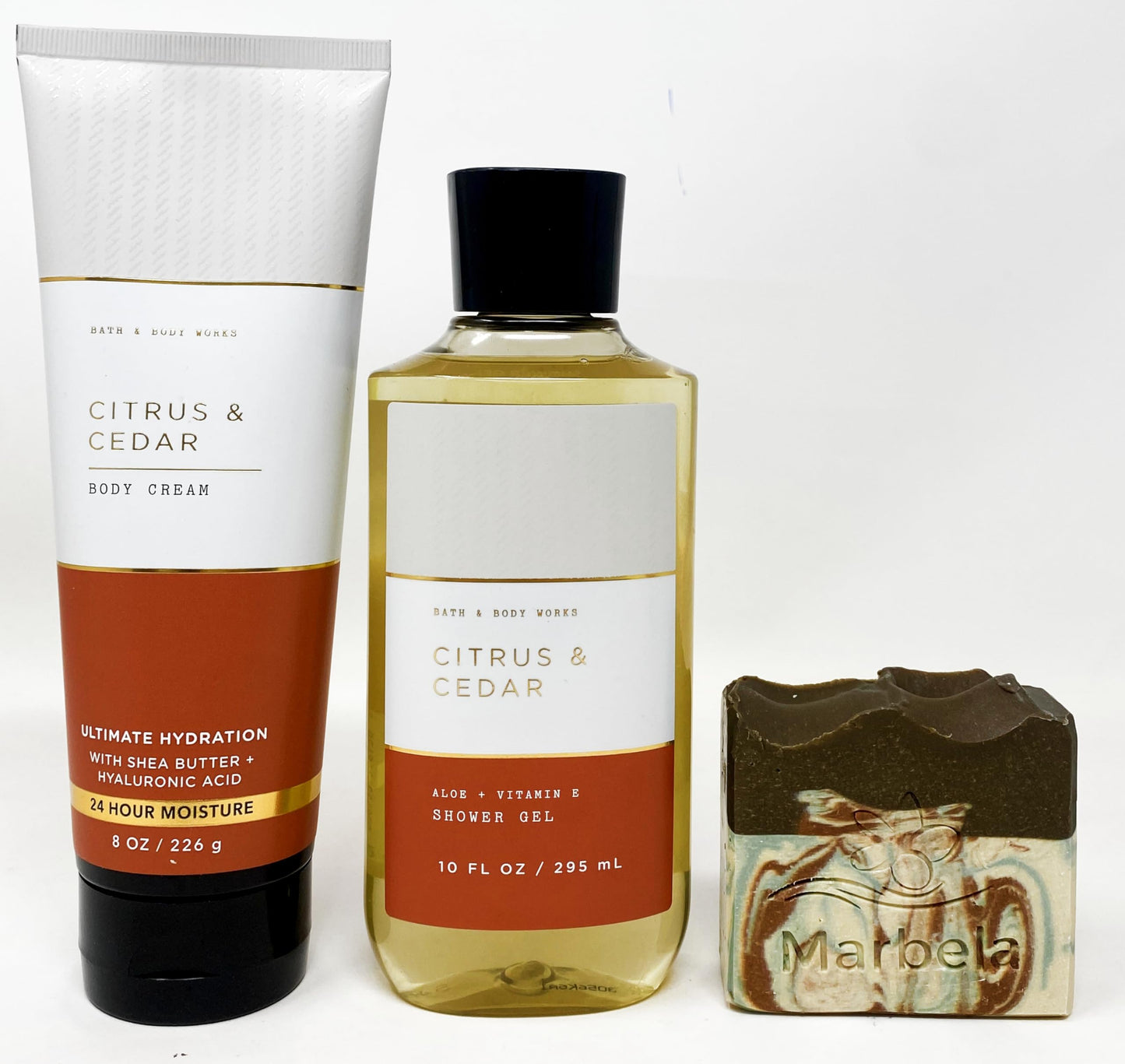 Bath & Body Works Citrus & Cedar Duo Set - Shower Gel and Body Cream With Cabin Spice Artisan Bar Soap. Beauty and Personal Care Bath & Body Works