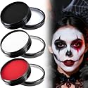 Spooktacular Creations 3PCS Halloween Makeup Face Body Paint Waterproof Foundation Cream Cake Tub, Halloween Party Cosplay Clown Sfx Costume Dress Up Beauty & Personal Care Spooktacular Creations
