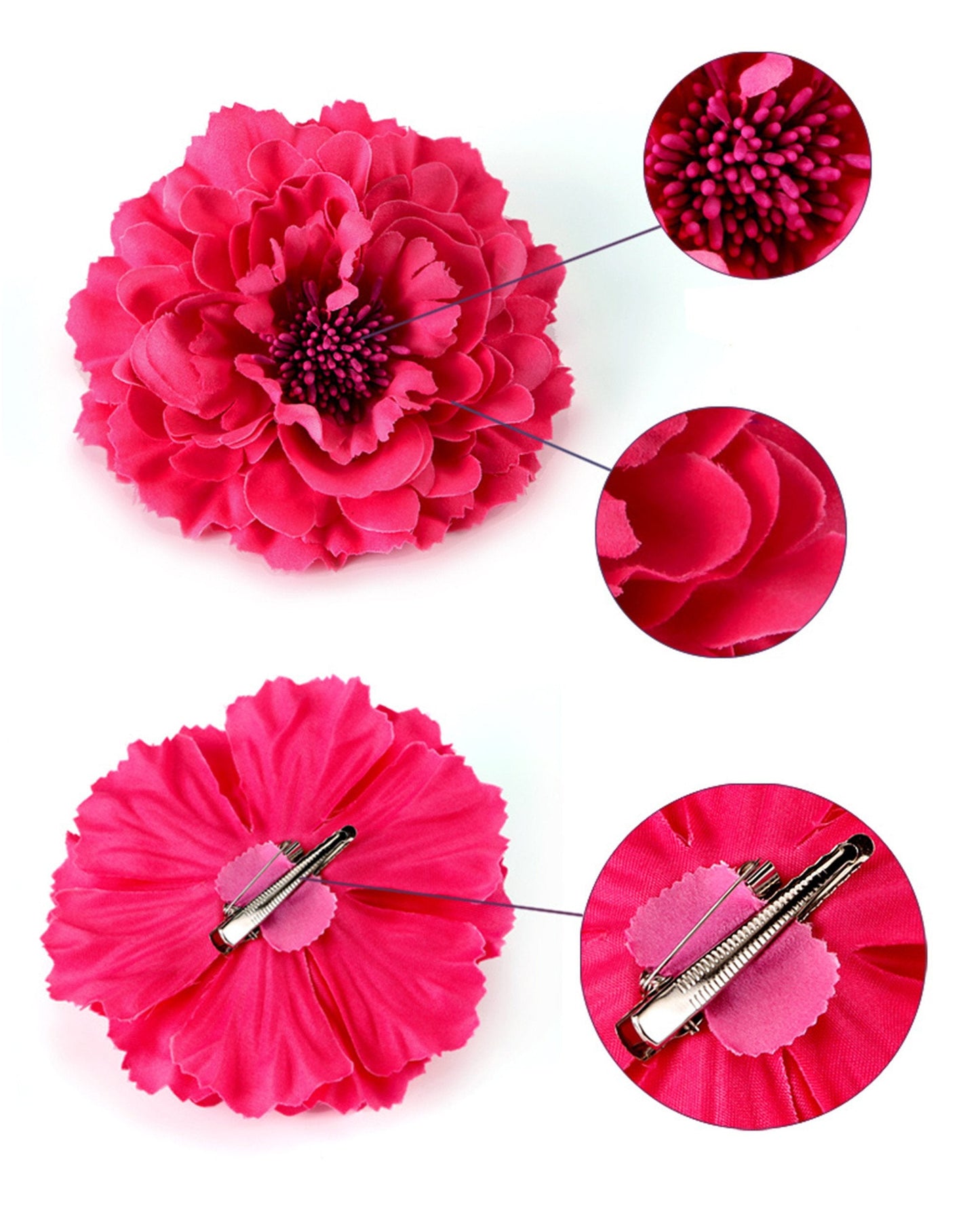Hair Flower Clips Brooch Boutique Hair Accessories Bohemia Hairpins for Women Girls (Rose) Beauty & Personal Care Geek-M