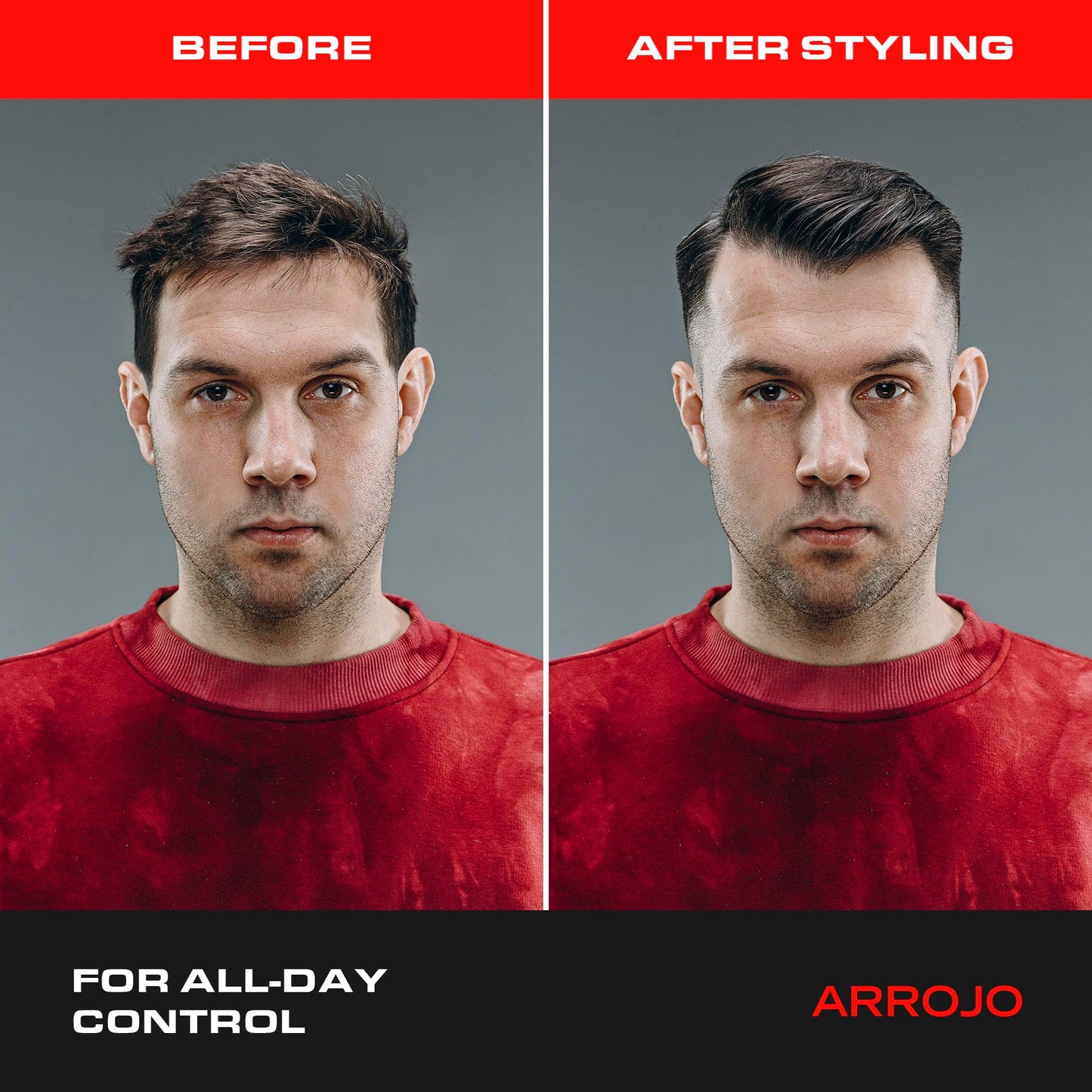 Arrojo Hair Gel for Short Hair, 5.1oz - No-Flake Styling Gel with Vitamin B5 - Strong Hold, Pliable Finish, Non-Sticky for Sleek & Modern Hairstyles Beauty & Personal Care ARROJO
