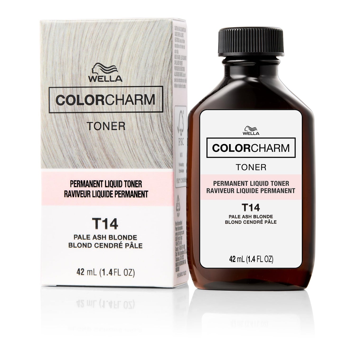 COLORCHARM Permanent Liquid Toners | Neutralize Brass | Free of Parabens | Vegan | T14 Pale Ash Blonde | 1.4 Fl Oz Beauty & Personal Care COLORCHARM