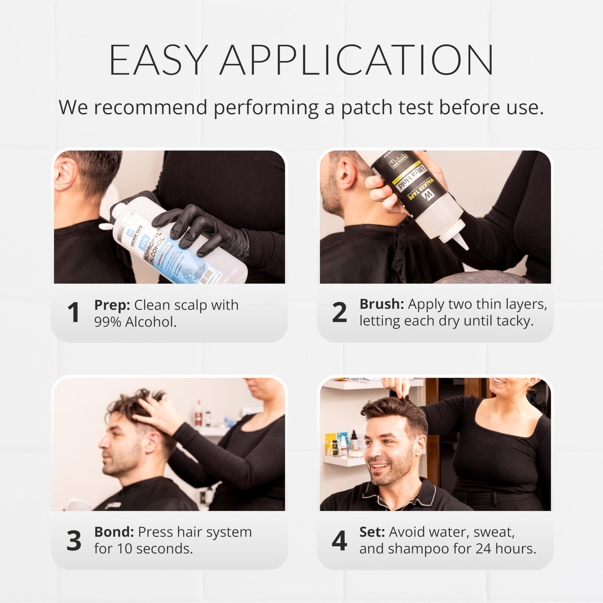 Walker Tape Ultra Hold Brush-On Adhesive 16 oz, Waterproof Wig Glue for Lace Systems and Tape in Hair Extensions Human Hair, Strong Clear-Drying