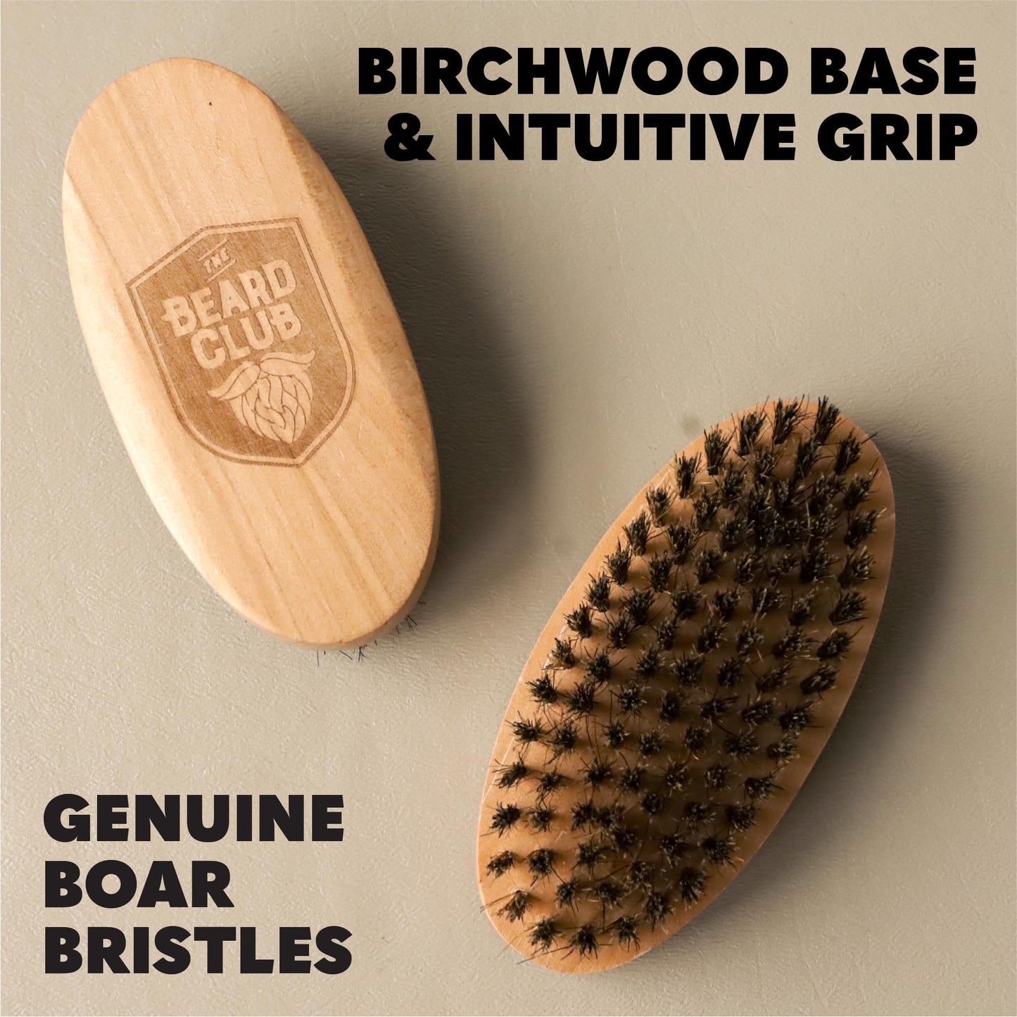 Beard Club Men's Boar Bristle Brush - Birchwood Grooming Tool for Styling, Taming and Healthy Beard Growth Beauty and Personal Care The Beard Club