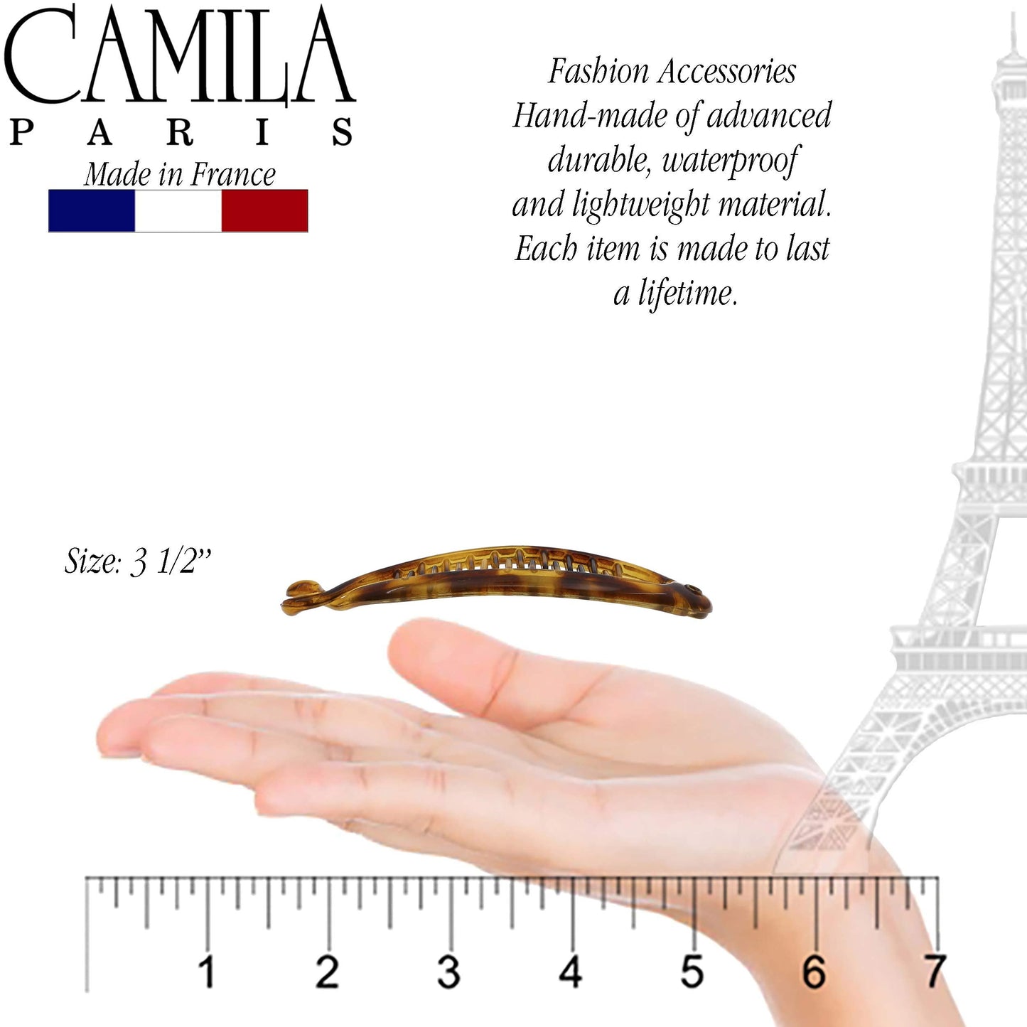Camila Paris CP2192 French Extra Small Banana Clip Hair Comb for Fine Hair, Classic Banana Clips Hair for Thin Hair Ponytail Holder Interlocking Beauty & Personal Care Camila
