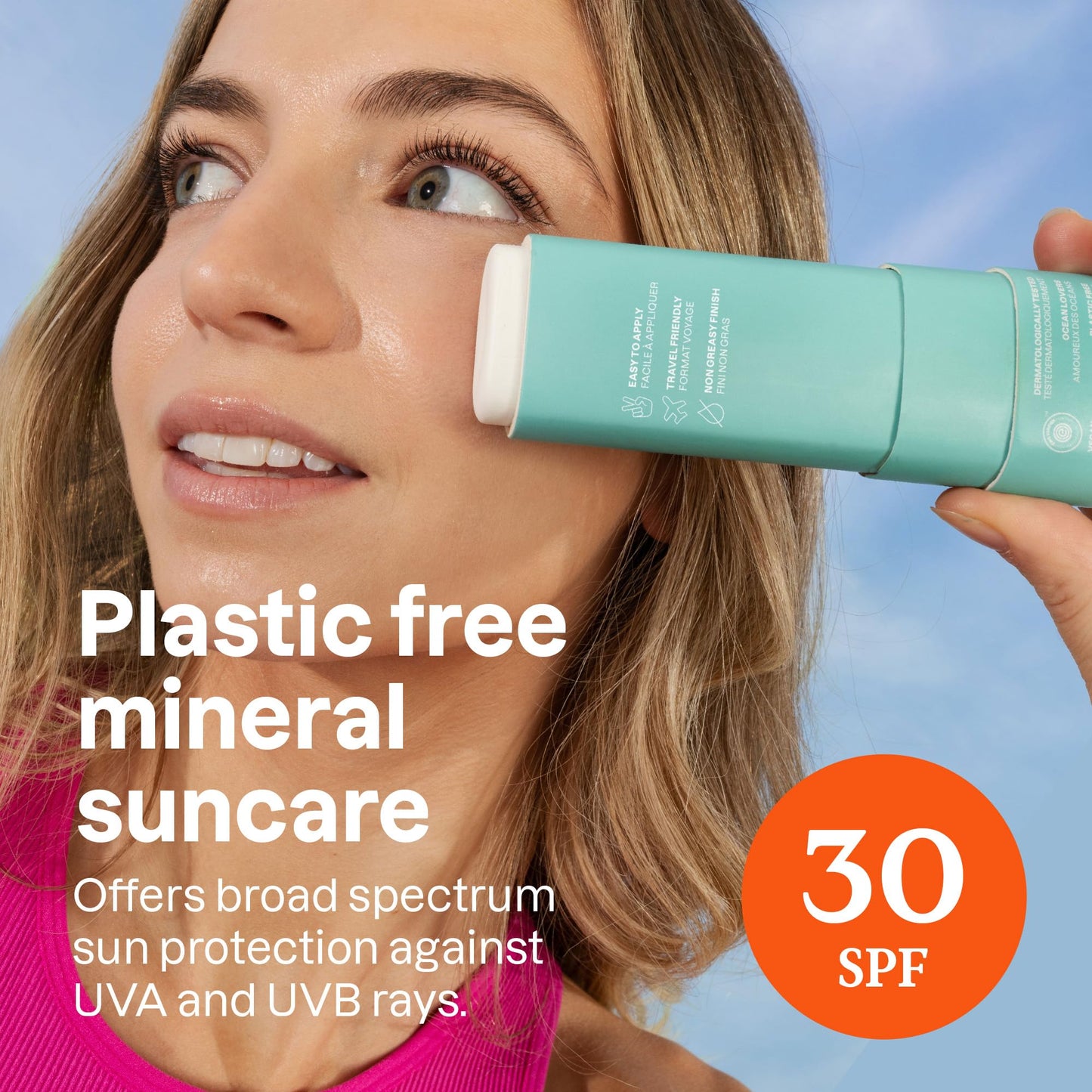 ATTITUDE Mineral Face Sunscreen Stick with Zinc Oxide, SPF 30, EWG Verified, Plastic-Free, Broad Spectrum UVA/UVB Protection, Dermatologically Tested Beauty & Personal Care ATTITUDE