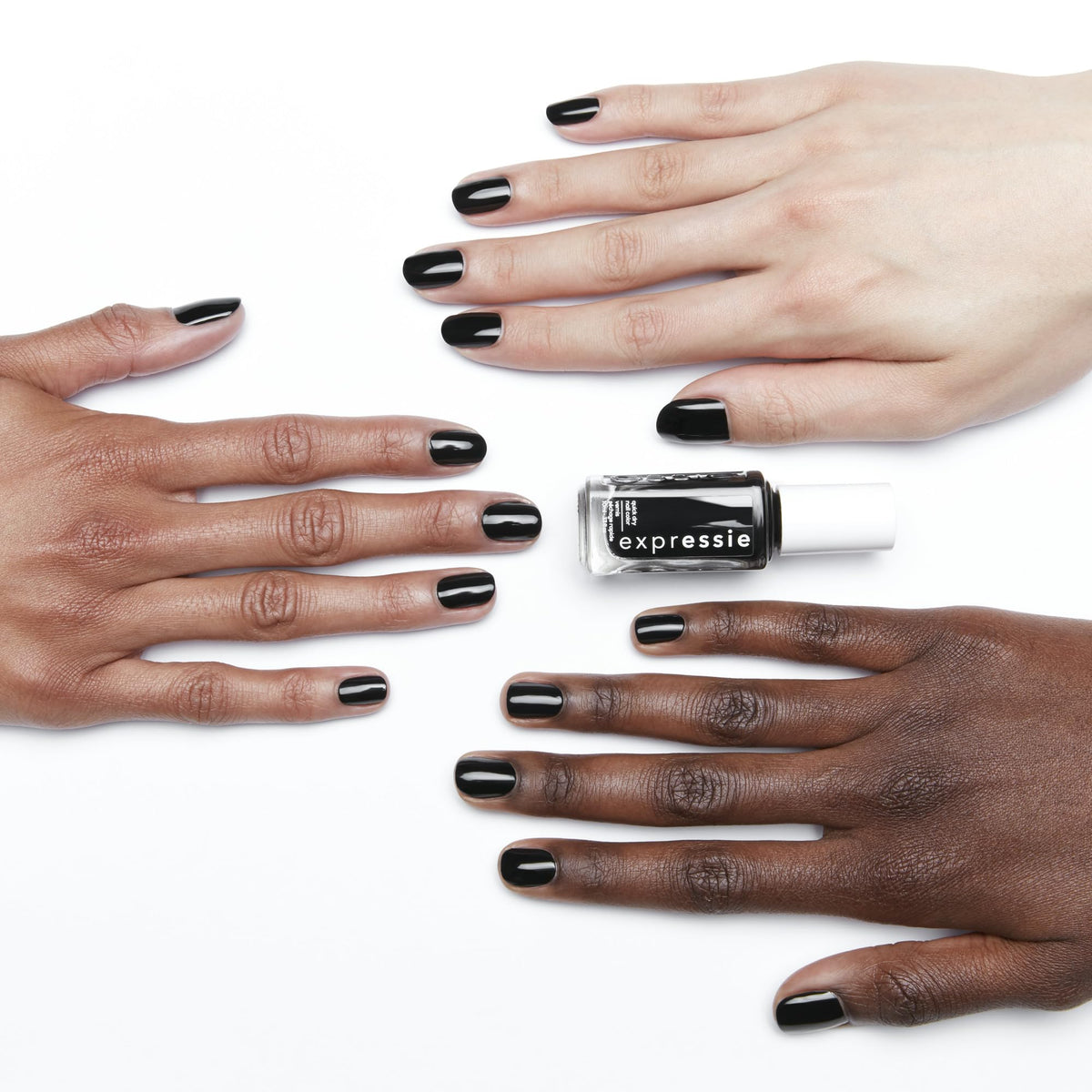 essie expressie Quick-Dry Vegan Nail Polish, Black 380 Now Or Never, 0.33 fl oz Beauty & Personal Care essie