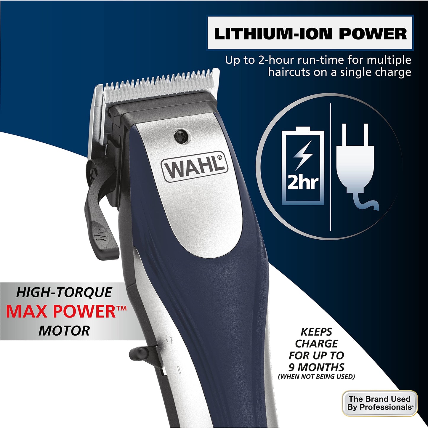 Wahl Lithium Ion Pro Rechargeable Cordless Hair Clippers for Men, Woman, & Children with Smart Charge Technology for Convenient at Home Haircutting Beauty and Personal Care Wahl
