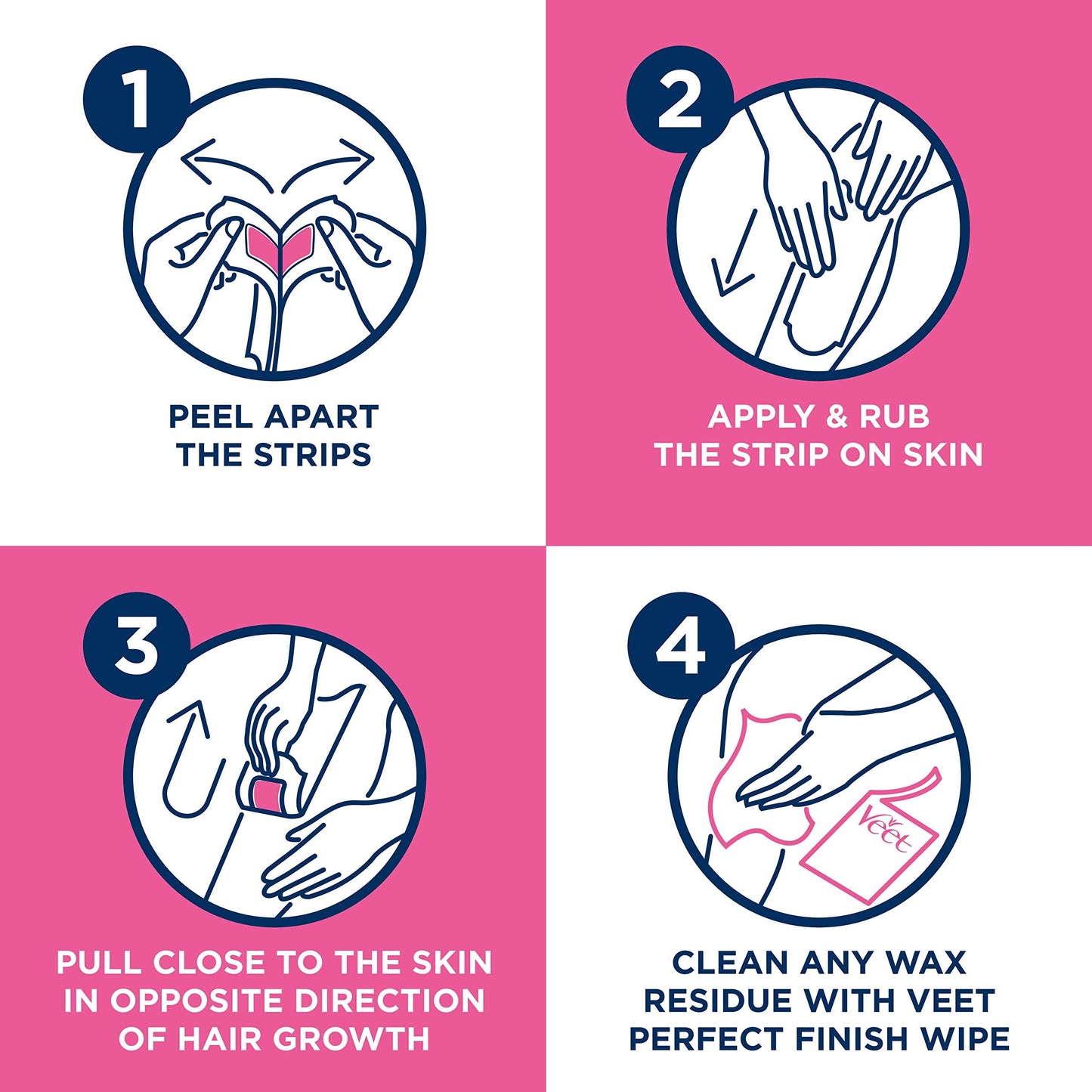 Veet Pure Cold Wax Strips, Legs & Body, Sensitive Skin, 20 Strips, 2 Finish Wipes, Hair Removal, Removes Hair From Root, 28 Days Smoothness Beauty and Personal Care Veet