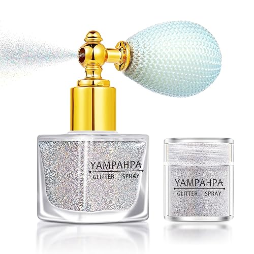 Body Glitter Spray, Silver Glitter Spray for Hair and Body, Include 1 Jar of Refills Beauty & Personal Care Yampahpa