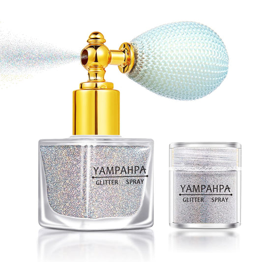 Body Glitter Spray, Silver Glitter Spray for Hair and Body, Include 1 Jar of Refills Beauty & Personal Care Yampahpa