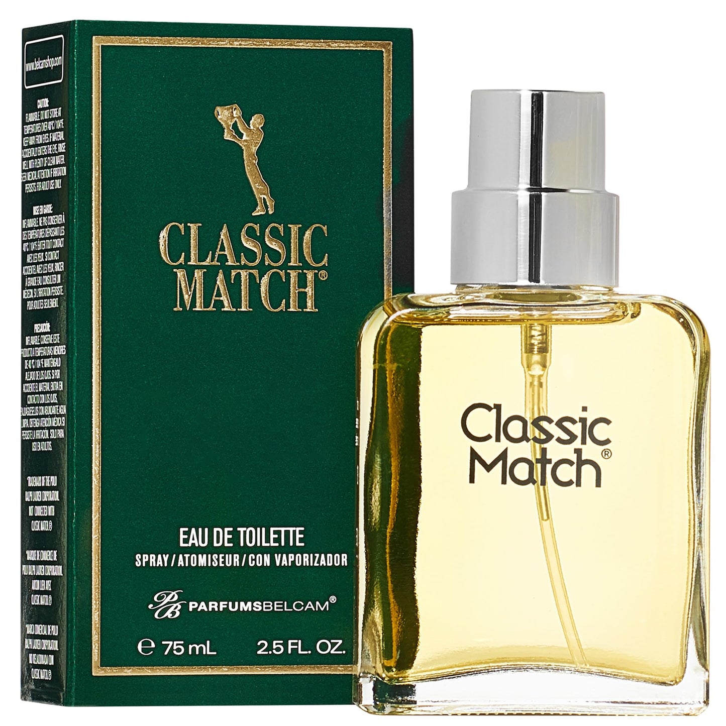 PB ParfumsBelcam Classic Match Green Eau De Toilette Spray for Men - Fresh Chypre Cologne, Bergamot, Basil, Musk, Long-Lasting Masculine Fragrance Beauty & Personal Care PB ParfumsBelcam