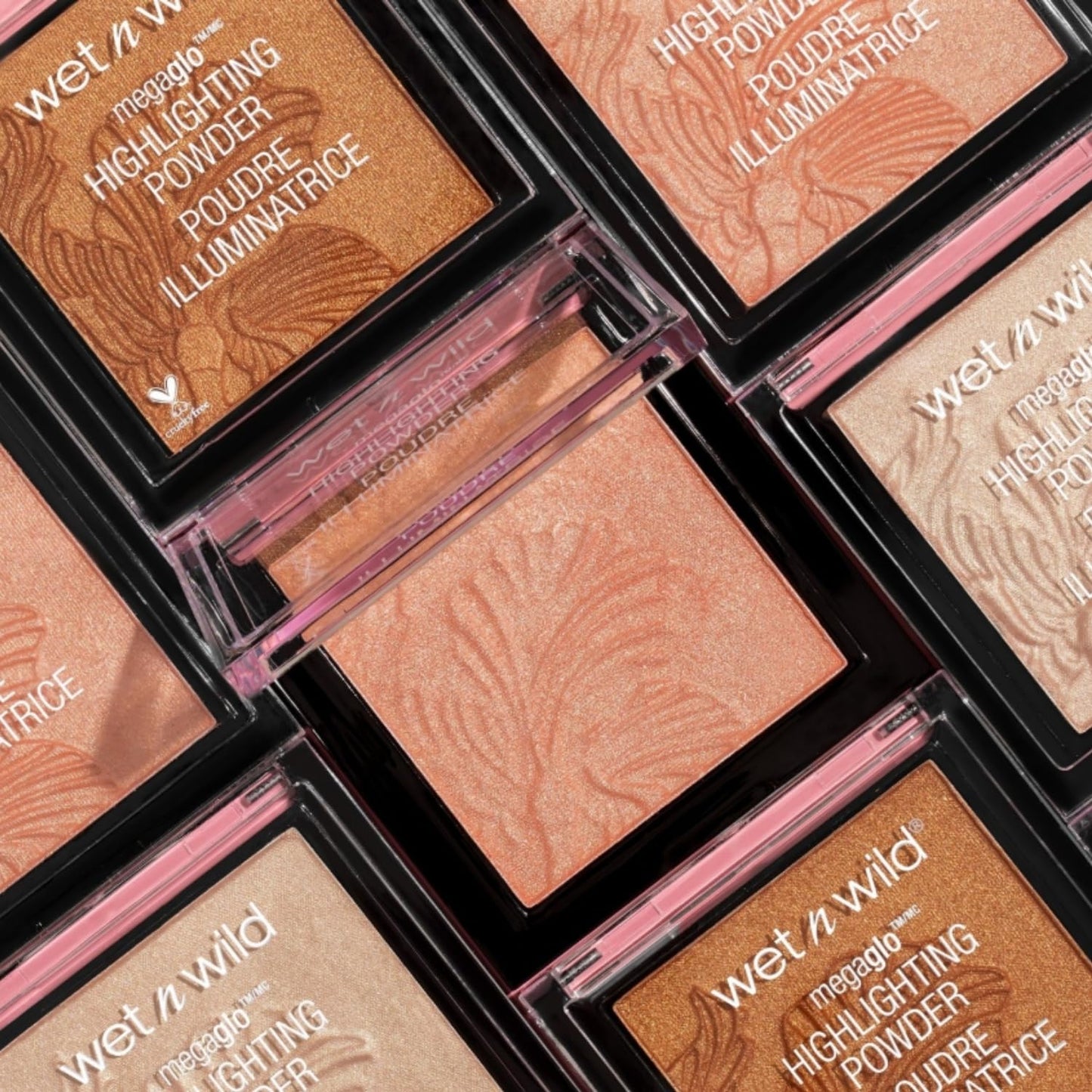 wet n wild MegaGlo Highlighting Powder, Highlighter Makeup, Shimmer Glow, Pink Rose Gold Blossom Glow Beauty & Personal Care wet n wild