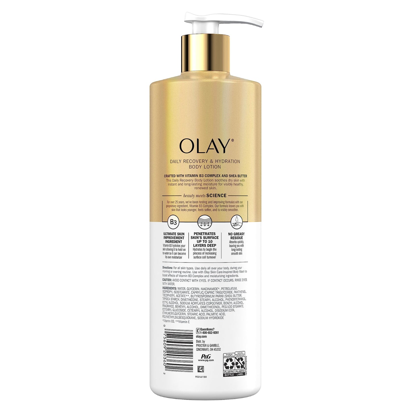 Olay, Daily Recovery & Hydration Body Lotion with Shea Butter, 17 Fl oz Beauty & Personal Care Olay