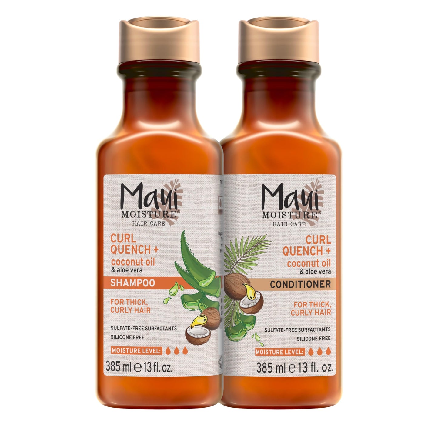 Maui Moisture Curl Quench + Coconut Oil Shampoo + Conditioner to Hydrate and Detangle Tight Curly Hair, Softening Shampoo, Vegan, Silicone Beauty & Personal Care Maui Moisture
