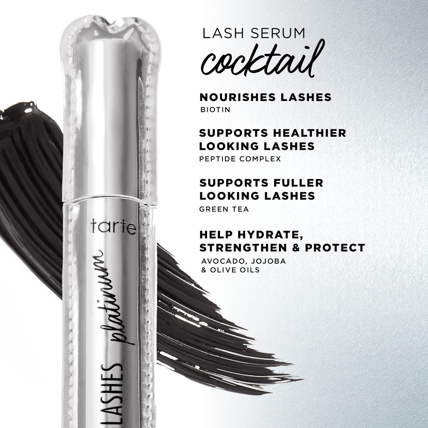 tarte lights, camera, lashes platinum volumizing mascara - Black Tinted Peptide Lash Serum mascara for Volume & Length, Smudge-Proof, Flake-Free Beauty & Personal Care tarte