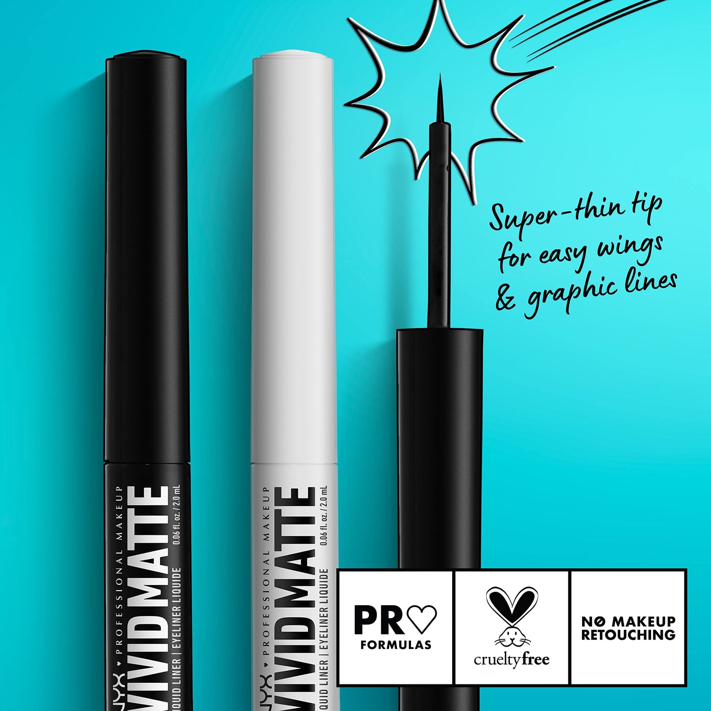 NYX PROFESSIONAL MAKEUP Vivid Matte Liquid Liner, Smear-Resistant Eyeliner with Precise Tip - Black Beauty & Personal Care NYX PROFESSIONAL MAKEUP