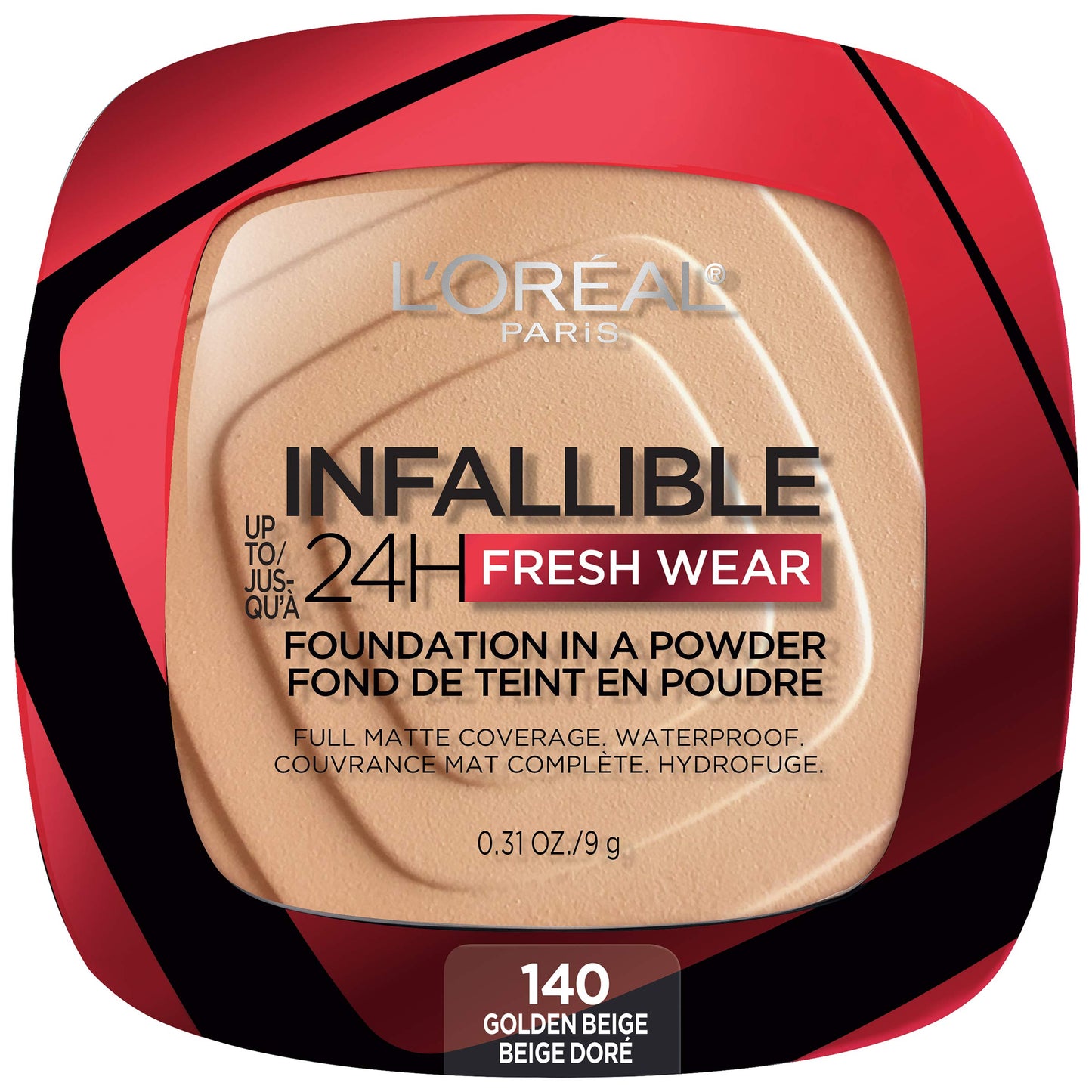 L'Oreal Paris Makeup Infallible Fresh Wear Foundation in a Powder, Up to 24H Wear, Waterproof, Golden Beige, 0.31 oz. (Packaging May Vary) Beauty & Personal Care L'Oreal Paris