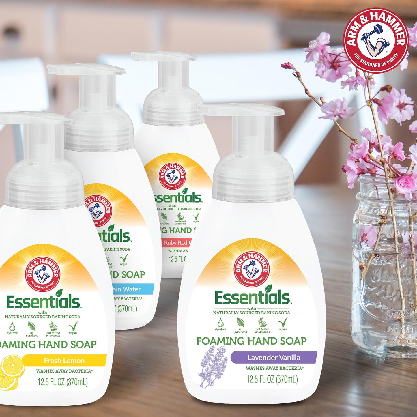 Arm & Hammer Foaming Hand Soap for Skin Cleaning - Cleanser with Fresh Lemon Scent - Hand Soap Pump with Aloe Vera & Different Ingredients 12.5 Fl Oz Beauty & Personal Care Arm & Hammer