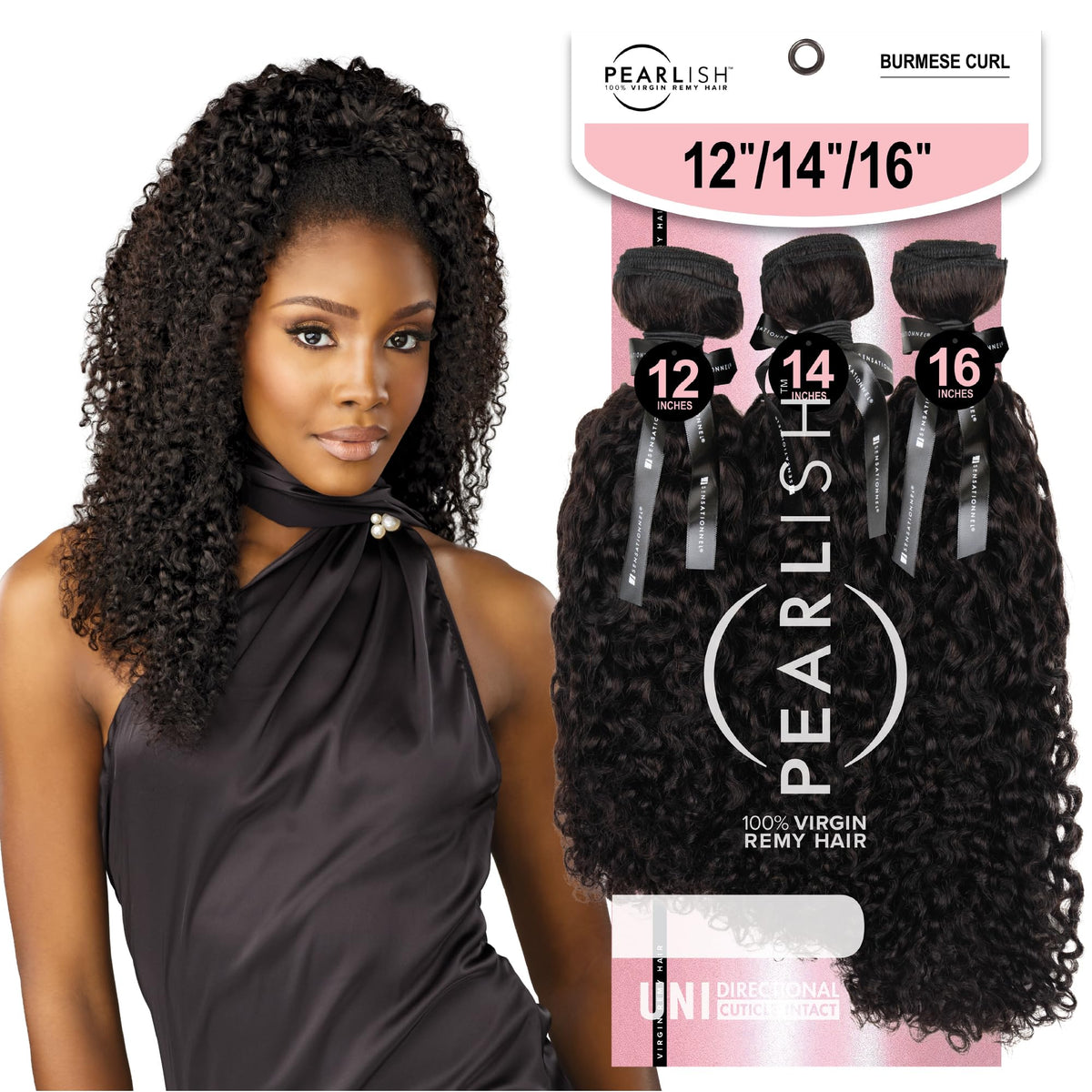 Sensationnel Pearlish Multi Bundle-Burmese Curl,10 12 14in, NATURAL/BLACK