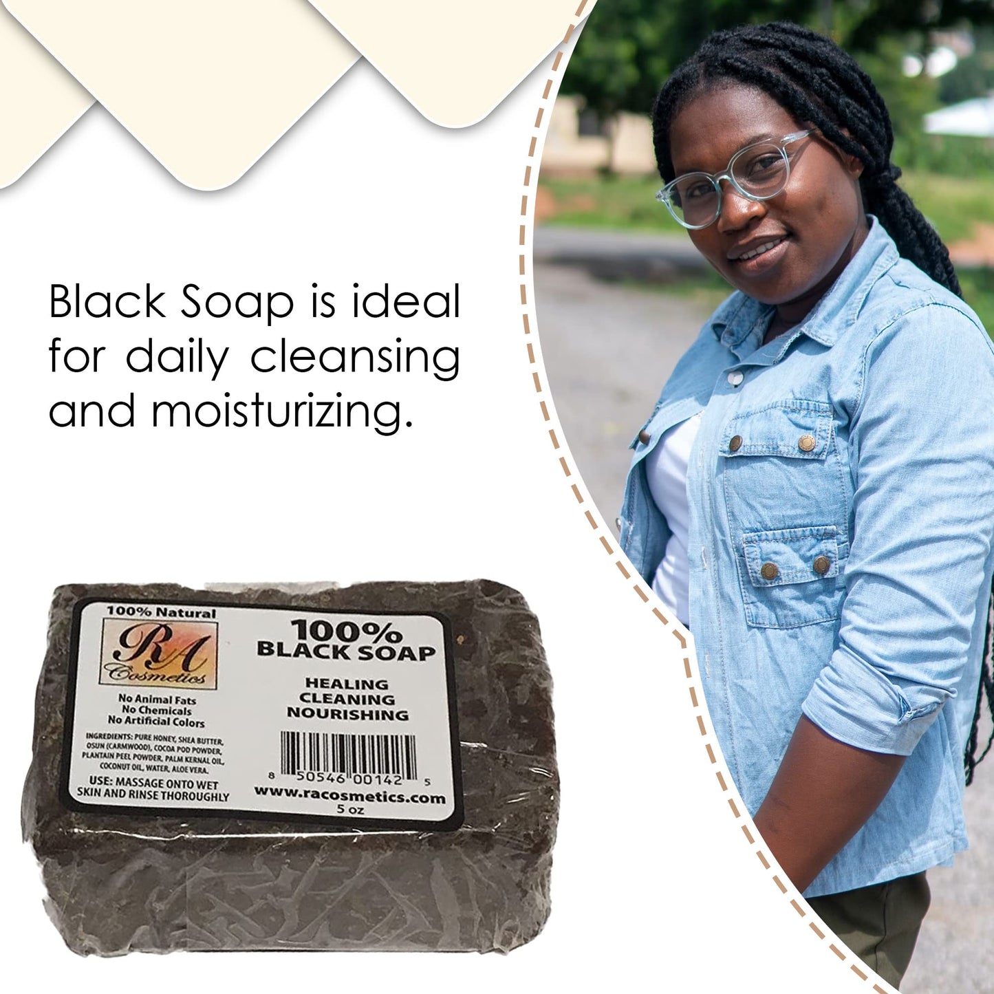 RA COSMETICS 100% Black Facial Soap Natural Healing Cleansing Bar Beauty & Personal Care RA COSMETICS