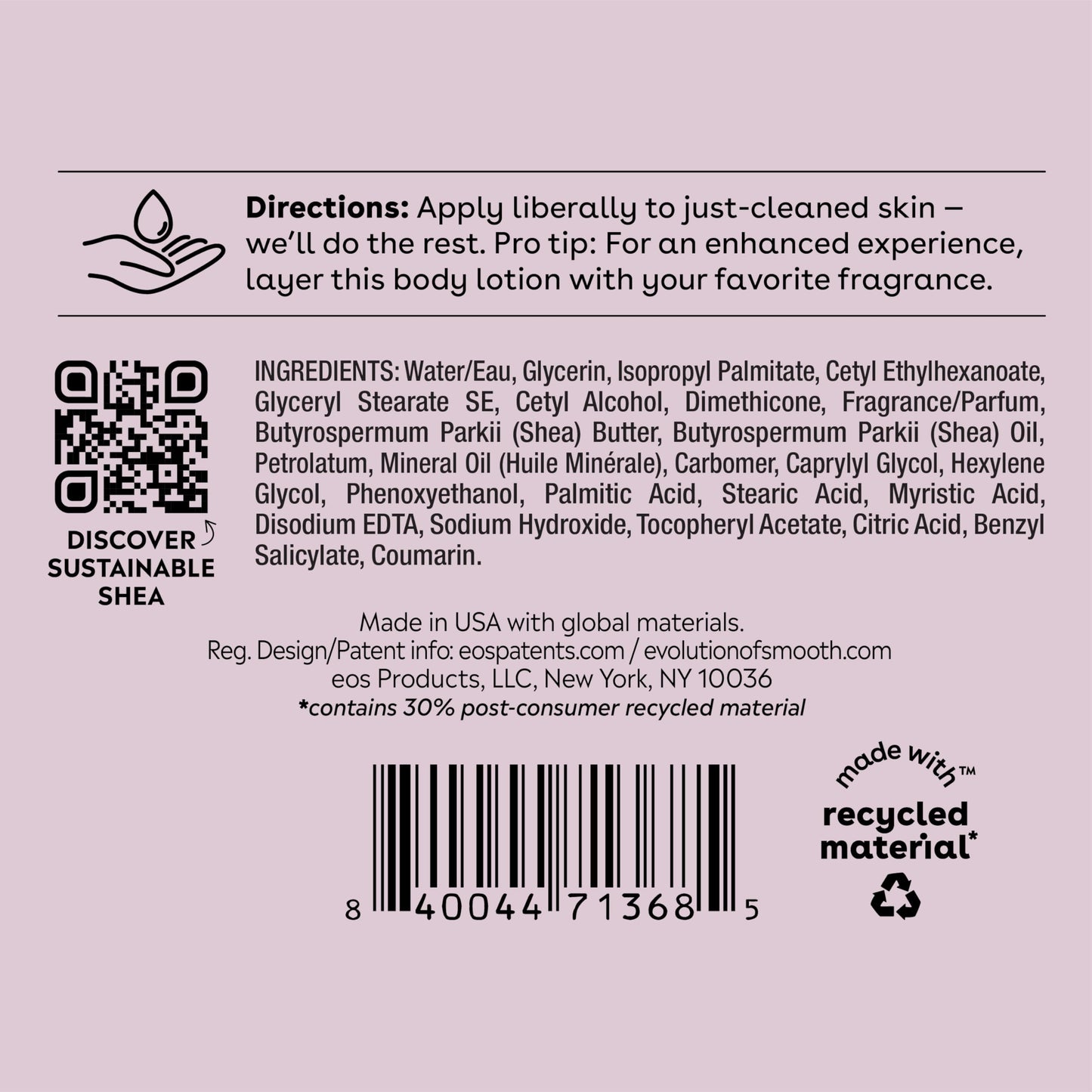 eos Shea Better Body Lotion Coconut Waters 16oz – 24H Moisture, Lightweight & Non-Greasy, Natural Shea, Vegan Coconut Body Lotion Beauty & Personal Care eos