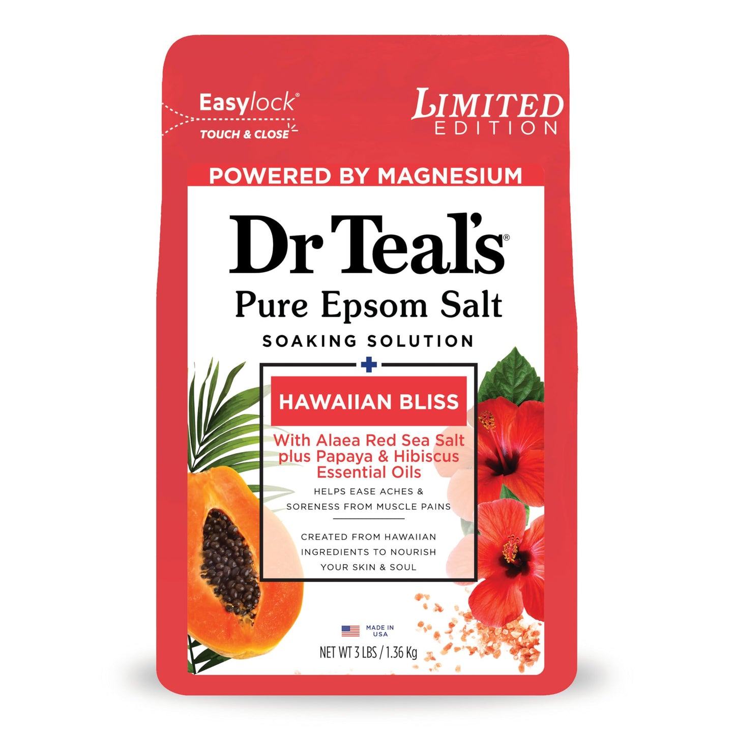 Dr Teal's Epsom Salt Magnesium Soak, Limited Edition Hawaiian Bliss, 3lbs Beauty & Personal Care Dr Teal's