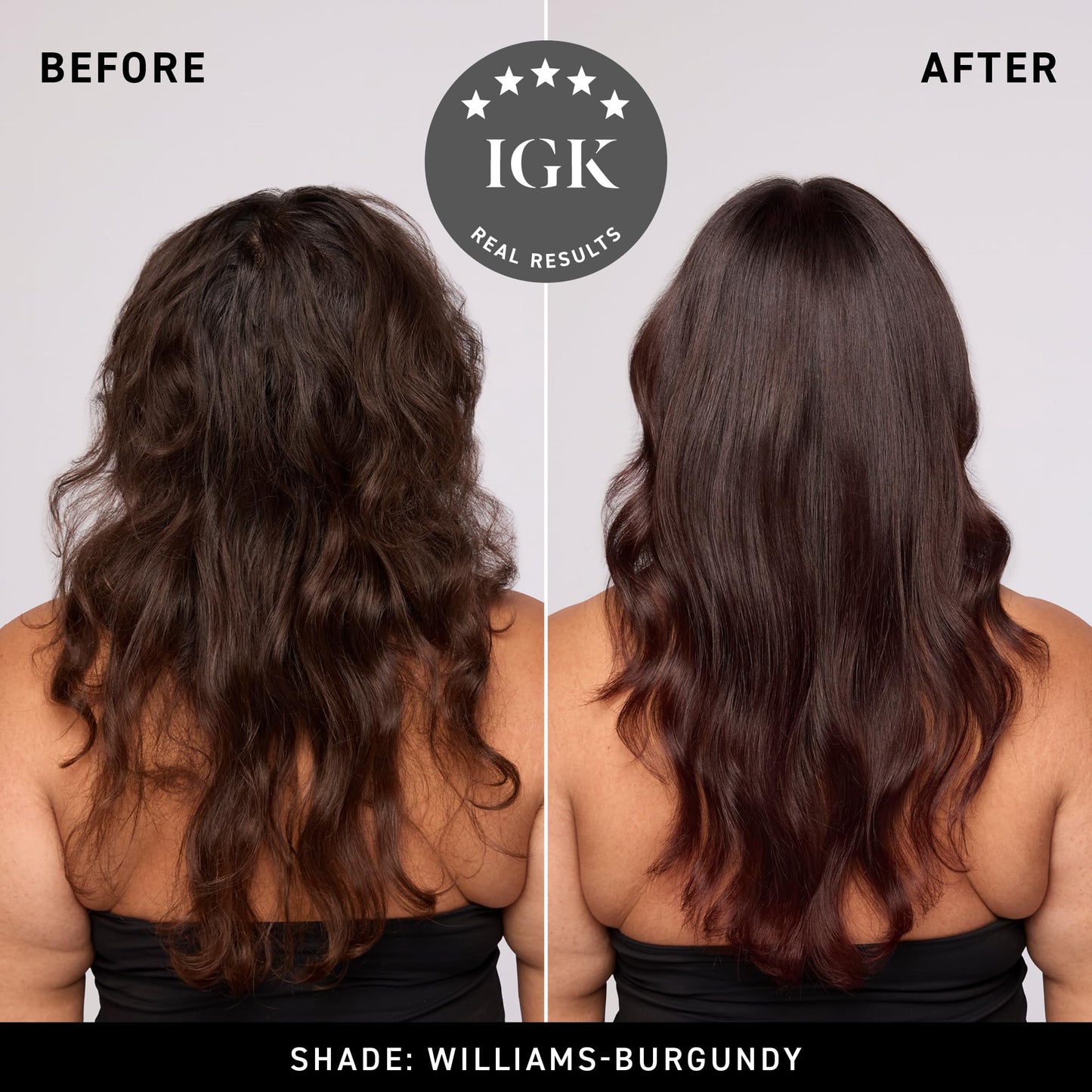IGK Williams Burgundy | Intense Burgundy Hair Gloss + Color Depositing Mask | Boost Shine, Enhance Burgundy & Wine Tones, Refresh Color | Semi Beauty & Personal Care IGK