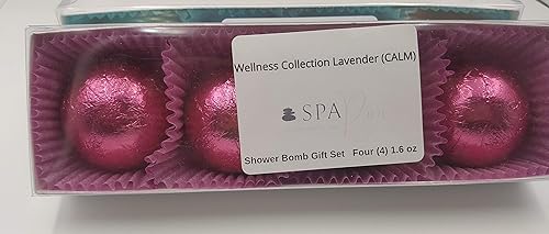 Spa Pure Lavender Shower Bombs: Calm Burst (4-Pack) Aromatherapy Fizzing Shower Bombs, rejuvenating, Relaxing Beauty & Personal Care Spa Pure