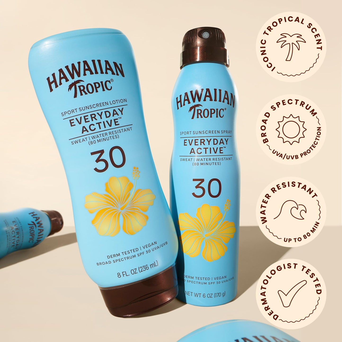 Hawaiian Tropic Island Sport Sunscreen Lotion, Ultra Light, High Performance Protection, SPF 30, Coconut, 8 Oz Beauty & Personal Care Hawaiian Tropic